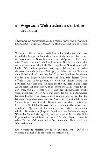 Glaube und Vernunft aus islamischer Perspektive - Ahmadiyya ...