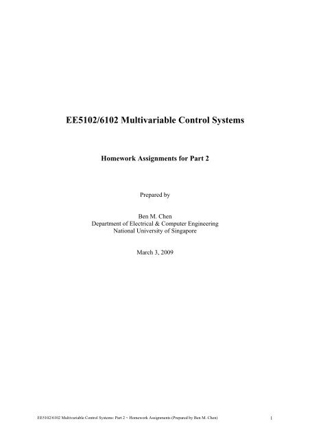 EE5102/6102 Multivariable Control Systems - UAV - National ...