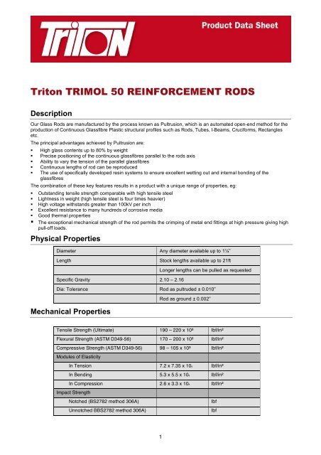 Trimol 50 Data Sheet Download - Triton Chemicals