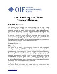 100G Ultra Long Haul DWDM Framework Document - OIF