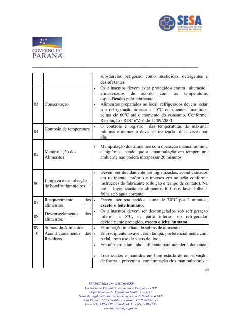 RESOLUÃÃO SESA nÂº 0162/05 - Secretaria da SaÃºde