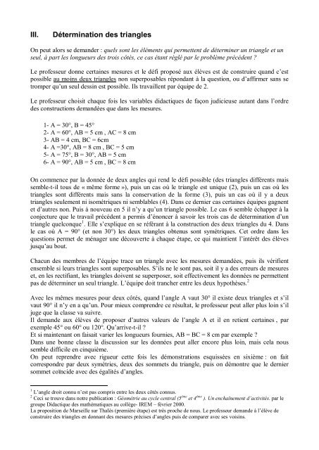 enseigner le triangle au collÃ¨ge.pdf - Educmath