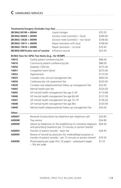 General Practice BILLING GUIDE - British Columbia Medical ...