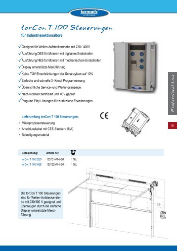 torCon T 100 Steuerungen - tormatic