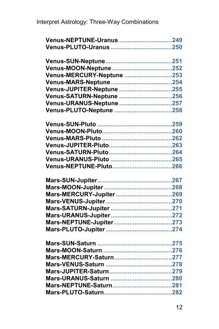 Interpret Astrology The 360 Three-Way Combinations - Matrix Software