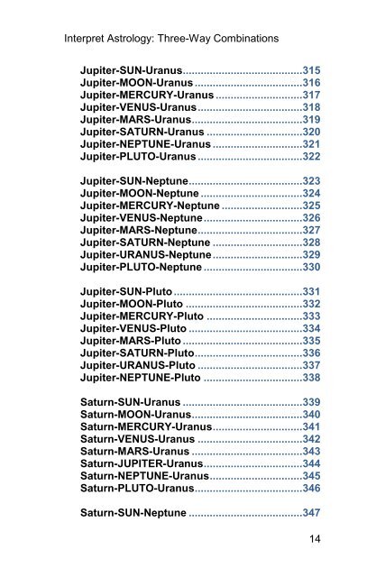 Interpret Astrology The 360 Three-Way Combinations - Matrix Software