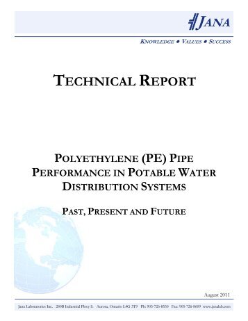 (PE) Pipe Performance in Potable Water Distribution Systems