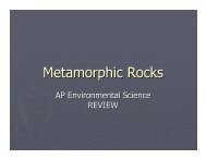 ES review 4 - Metamorphic Rocks