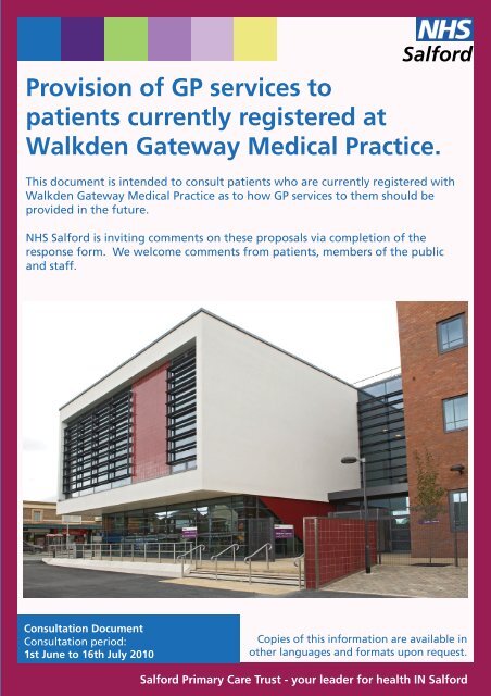 Consultation Document - NHS Salford