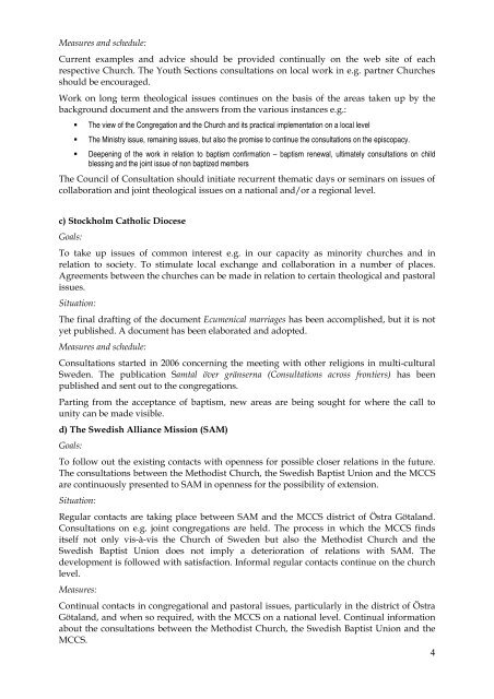 Ecumenical policy and plan of action for the Mission Covenant ...