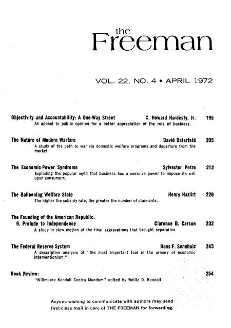 The Freeman 1972 - The Ludwig von Mises Institute
