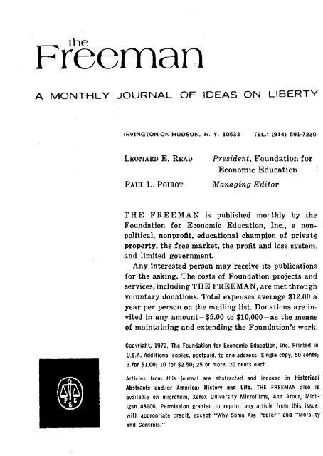 The Freeman 1972 - The Ludwig von Mises Institute