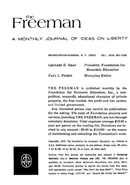 The Freeman 1972 - The Ludwig von Mises Institute