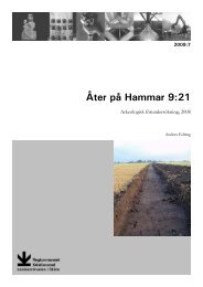 Ãter till Hammar 9:21. Arkeologisk fÃ¶rundersÃ¶kning 2008. Rapport ...