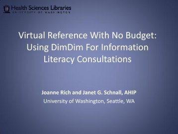Using DimDim for Information Literacy Consultations - University of ...
