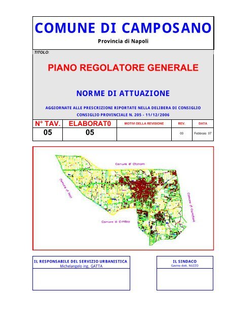Piano Regolatore Generale Comune Di Camposano