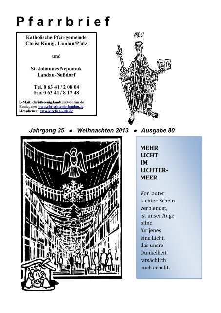 aktuellen Pfarrbrief - Katholische Pfarrei Christ König Landau