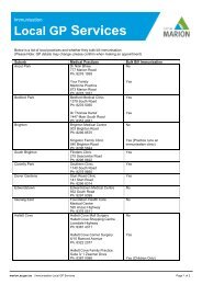 Immunisation Local GP Services (111 kb) - City of Marion