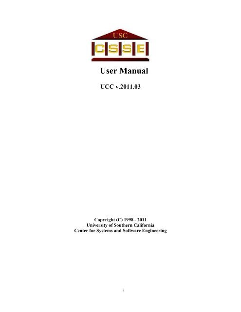 Software User's Manual - USC Center for Systems and Software ...