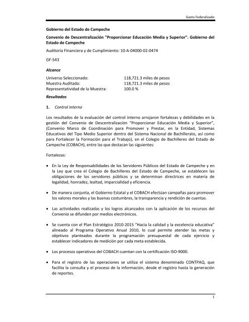 informe del resultado de la fiscalización superior de la cuenta ...