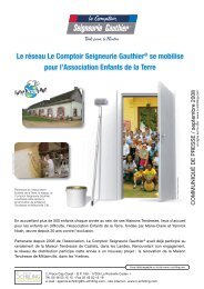 Le rÃ©seau Le Comptoir Seigneurie GauthierÂ® se mobilise pour l ...