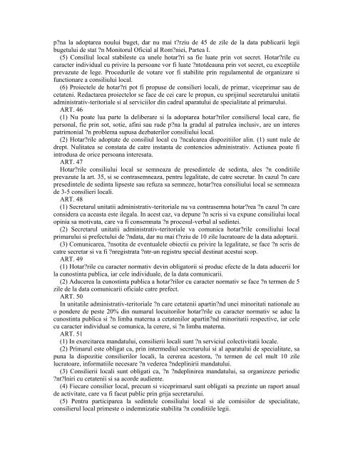 LEGE nr. 215 din 23 aprilie 2001 (**republicatÄ**)(*actualizatÄ ...