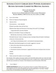 Review Advisory Committee Meeting Agenda - 10 ... - Sonoma County