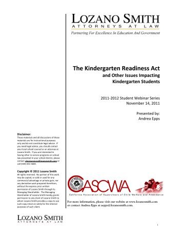 The Kindergarten Readiness Act - Kern County Superintendent of ...