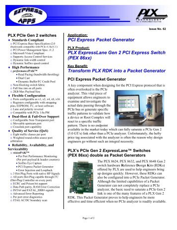PCI Express Packet Generator PLX ExpressLane ... - PLX Technology