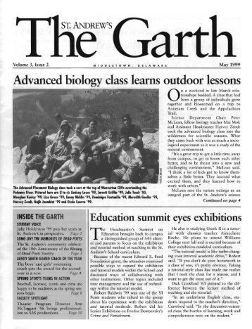 Advanced biology class learns outdoor lessons - Saint Andrew's ...