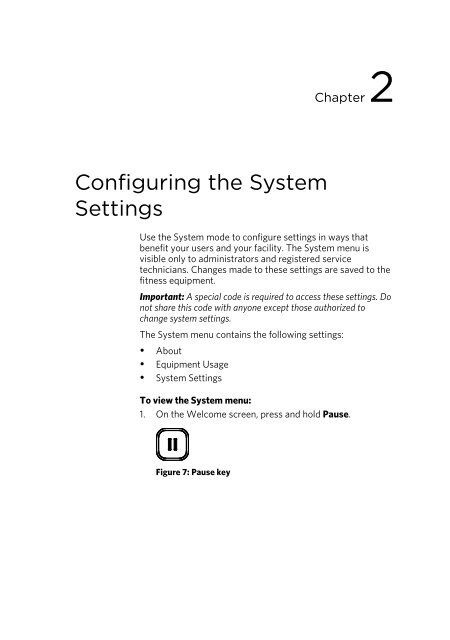 Operating and Maintaining the P80 Console - Precor