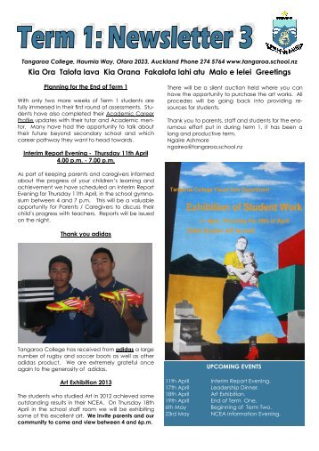 2013 Term 1 Issue 3 - Tangaroa College