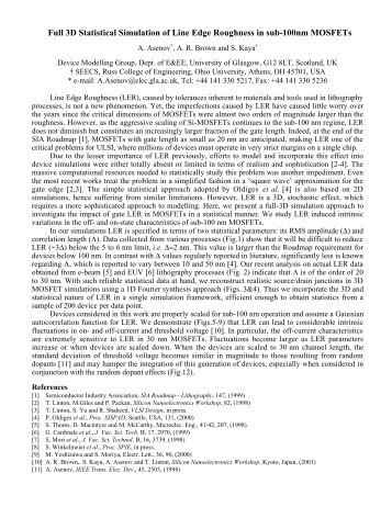 Full 3D Statistical Simulation of Line Edge Roughness in sub-100nm ...