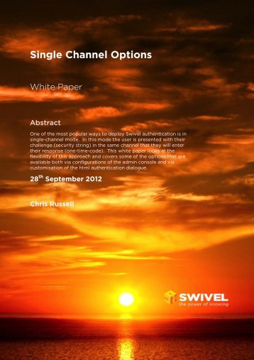 Single Channel Options - Swivel Secure