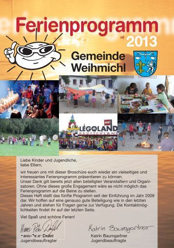 Ferienprogramm 2013 - Gemeinde Weihmichl