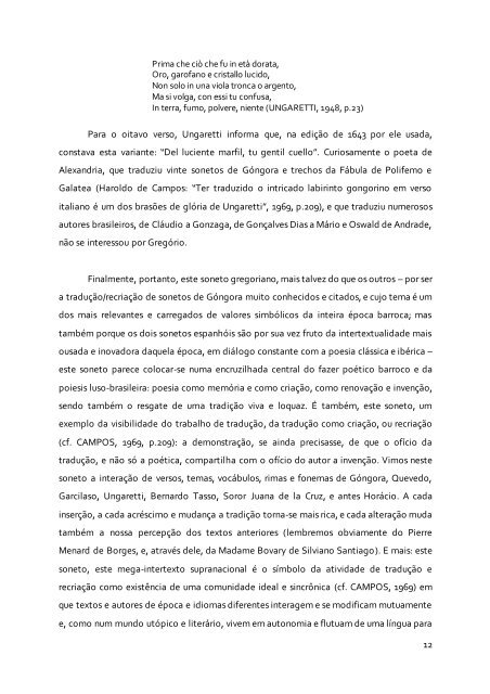 O espaÃ§o da utopia barroca: trÃªs sonetos de GregÃ³rio de ... - Eutomia