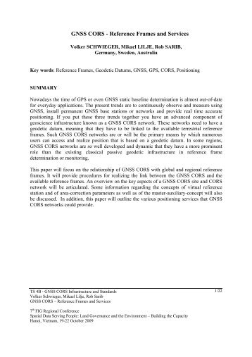 GNSS CORS - Reference Frames and Services - FIG