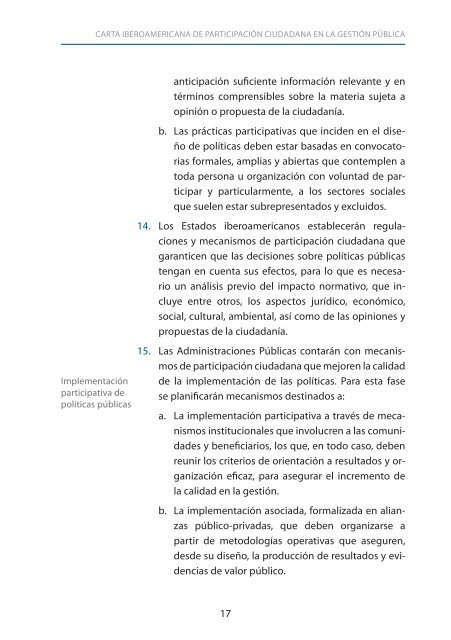 Carta Iberoamericana de Participación Ciudadana en la Gestión ...