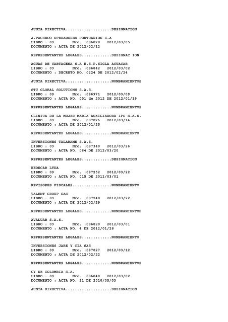 BOLETIN DE MARZO DE 2012 - CÃ¡mara de Comercio de Cartagena