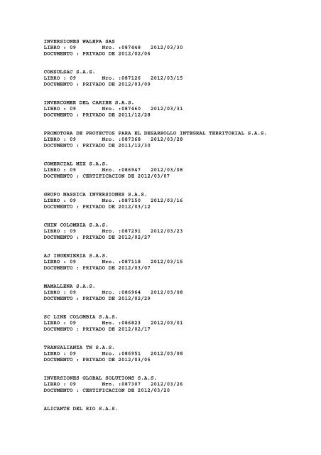 BOLETIN DE MARZO DE 2012 - CÃ¡mara de Comercio de Cartagena