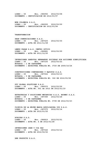 BOLETIN DE MARZO DE 2012 - CÃ¡mara de Comercio de Cartagena