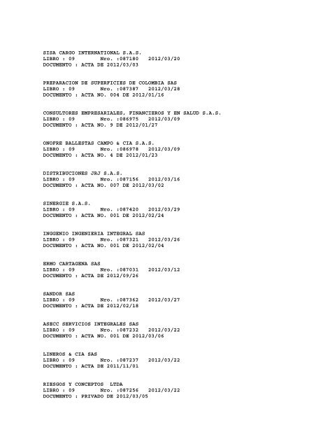 BOLETIN DE MARZO DE 2012 - CÃ¡mara de Comercio de Cartagena