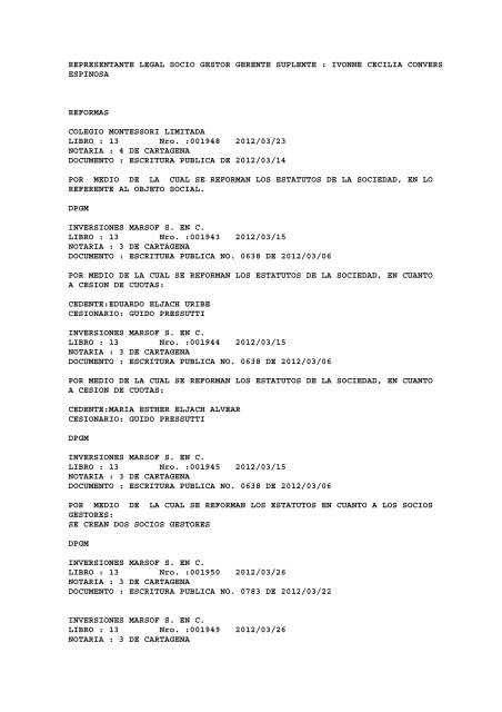 BOLETIN DE MARZO DE 2012 - CÃ¡mara de Comercio de Cartagena