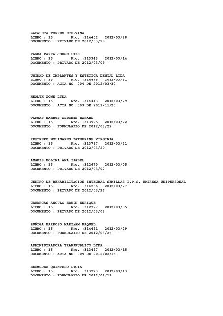 BOLETIN DE MARZO DE 2012 - CÃ¡mara de Comercio de Cartagena