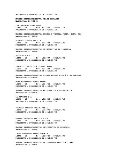 BOLETIN DE MARZO DE 2012 - CÃ¡mara de Comercio de Cartagena