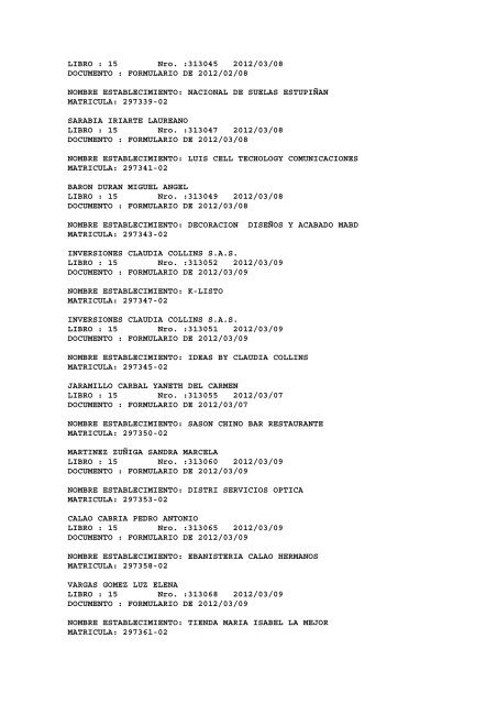 BOLETIN DE MARZO DE 2012 - CÃ¡mara de Comercio de Cartagena