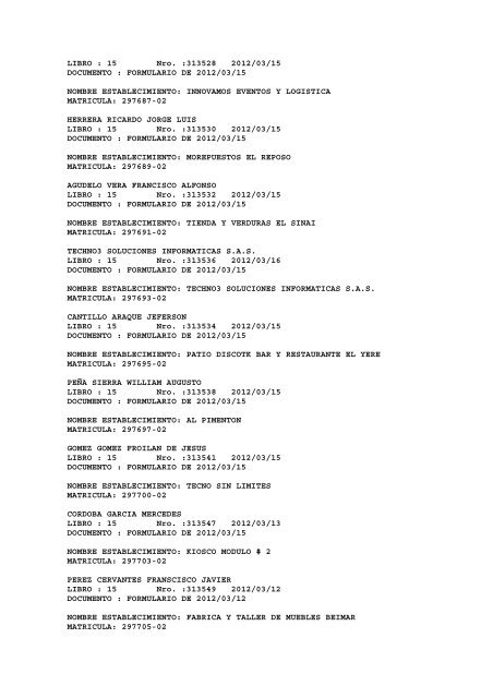 BOLETIN DE MARZO DE 2012 - CÃ¡mara de Comercio de Cartagena