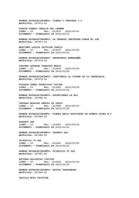 BOLETIN DE MARZO DE 2012 - CÃ¡mara de Comercio de Cartagena