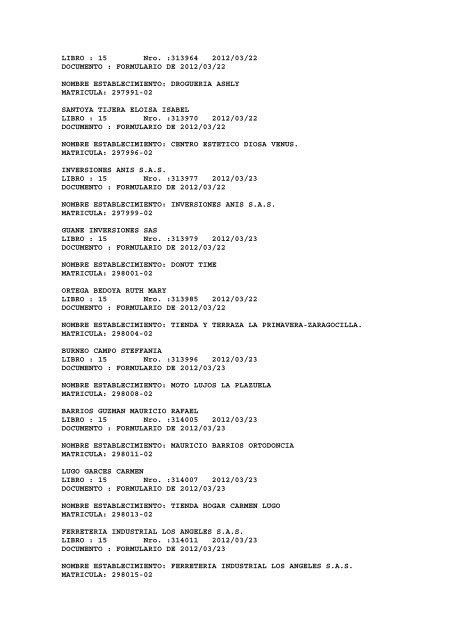 BOLETIN DE MARZO DE 2012 - CÃ¡mara de Comercio de Cartagena