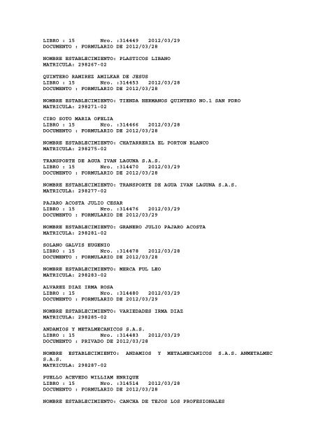 BOLETIN DE MARZO DE 2012 - CÃ¡mara de Comercio de Cartagena